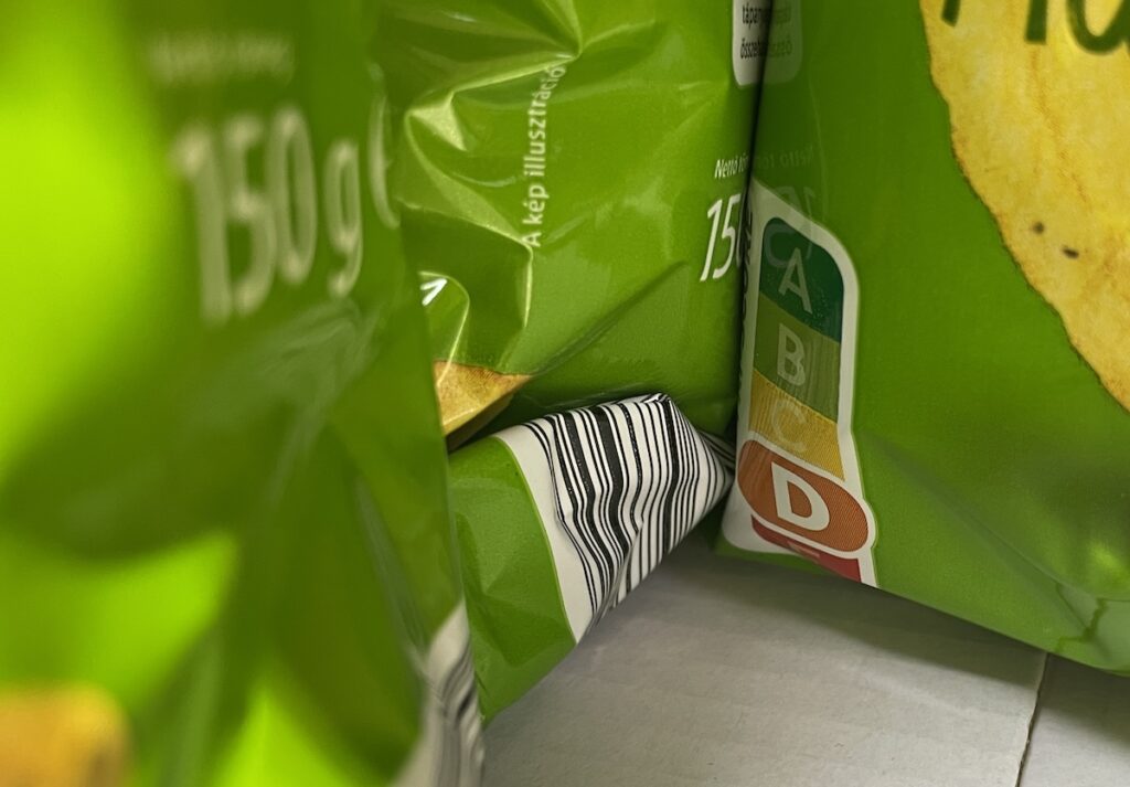 Nutri-Score jelzés egy terméken